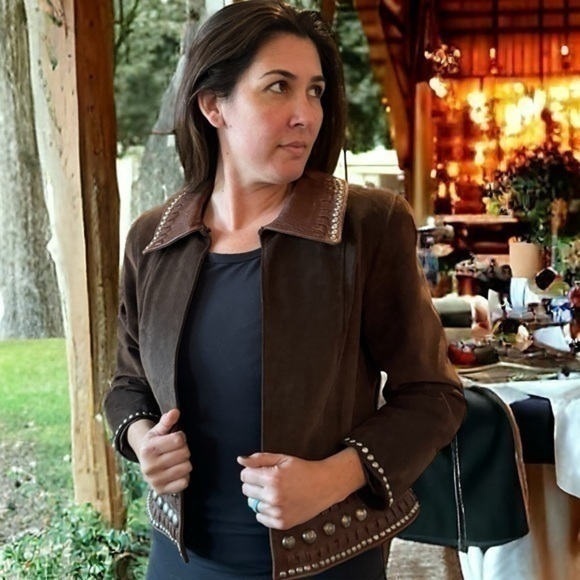 Double D Ranch leather and highly embellished jacket NWOT - Picture 3 of 16